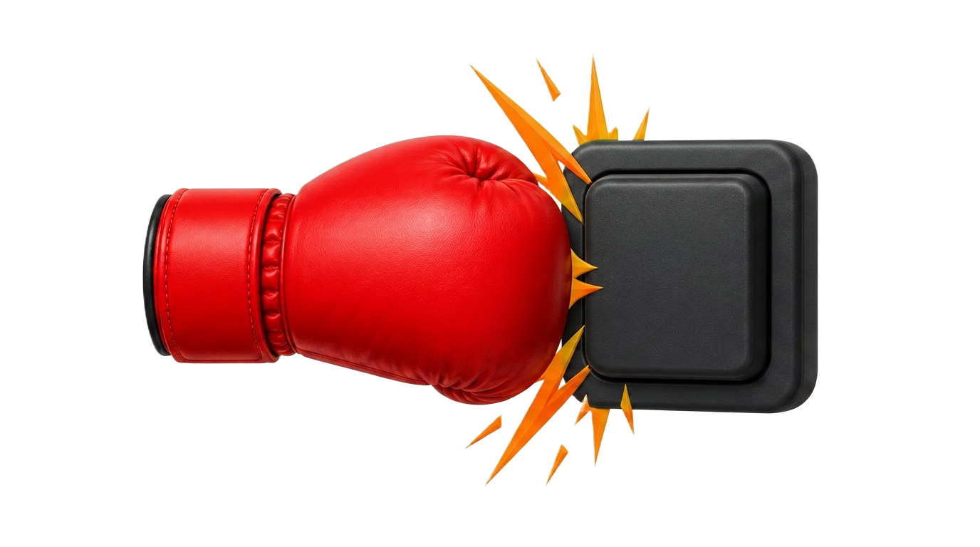 PunchKit boxing glove punching an EP-133 K.O. II pad